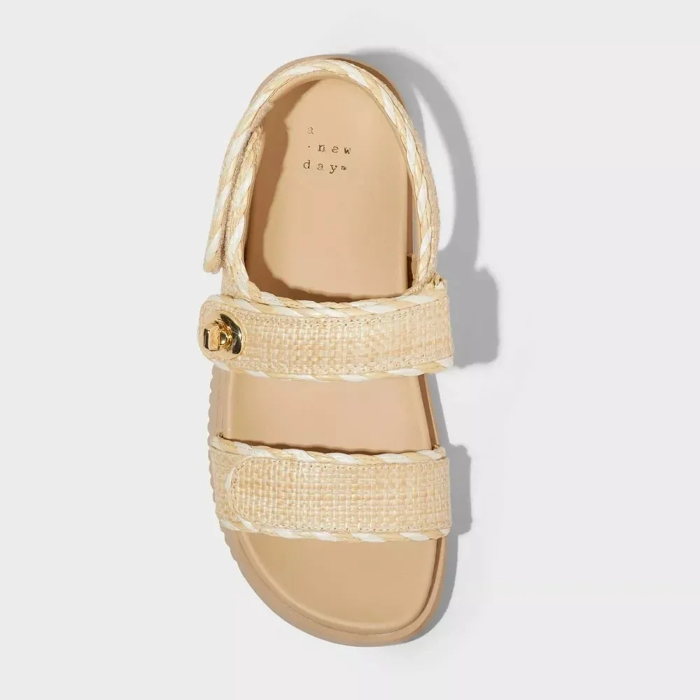 Women's Tilly Raffia Platform Sandals – A New Day Tan Size 7 New With Tags